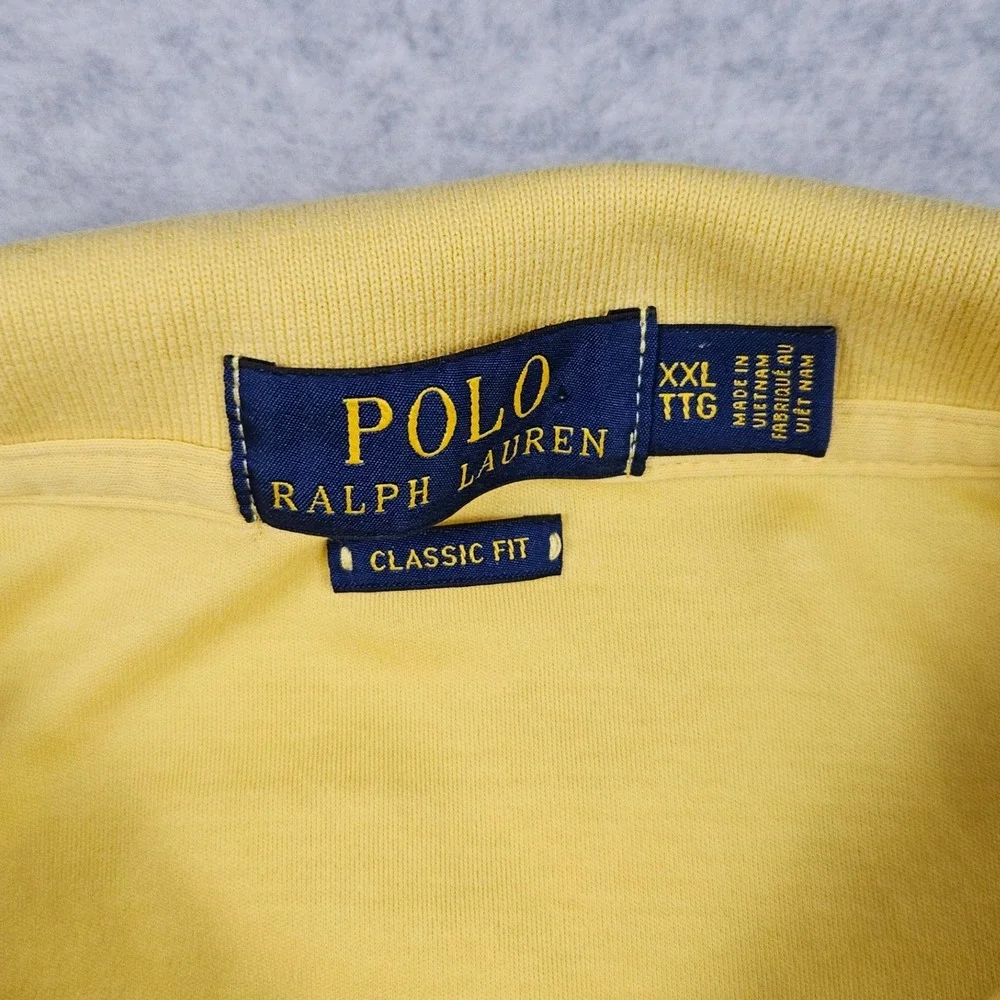 Polo Ralph Lauren (Men's XXL) Yellow Polo Shirt Classic Fit Cotton Pony Stretch